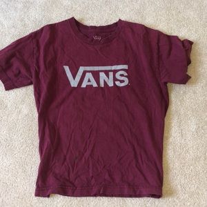 Really cute burgandy vans t shirt